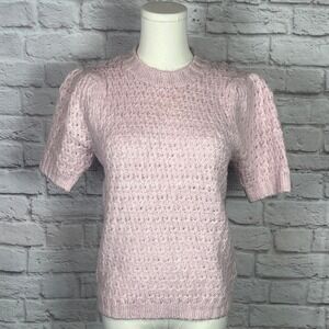 Magaschoni Women's XS Orchid Pink Knit Short Sleeve Sweater Chiccore